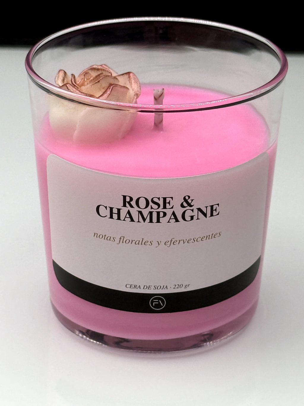 Vela aromática Rosa y Champán