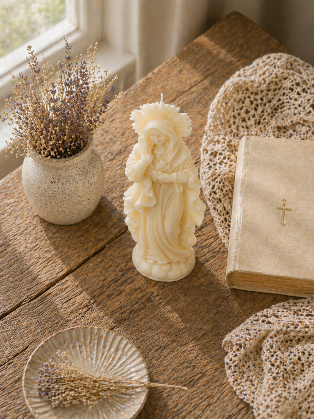 Vela Virgen Inmaculado Corazón de María Modelo A | Vela decorativa religiosa