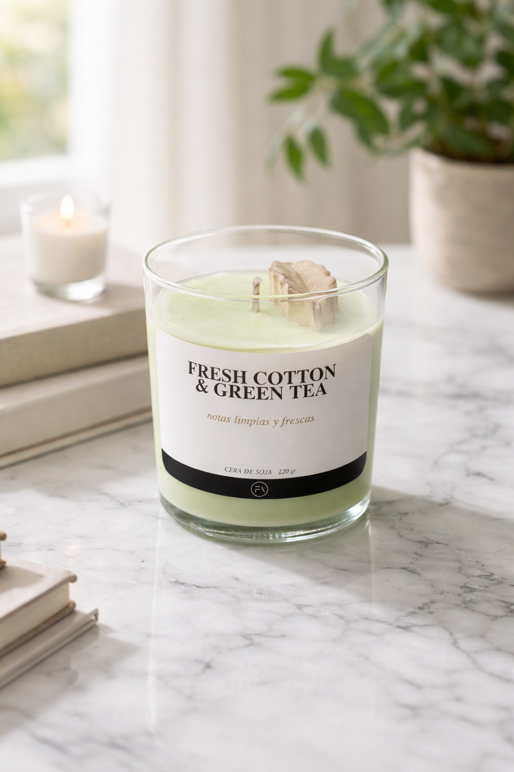 Vela aromática Algodón Fresco y Té Verde