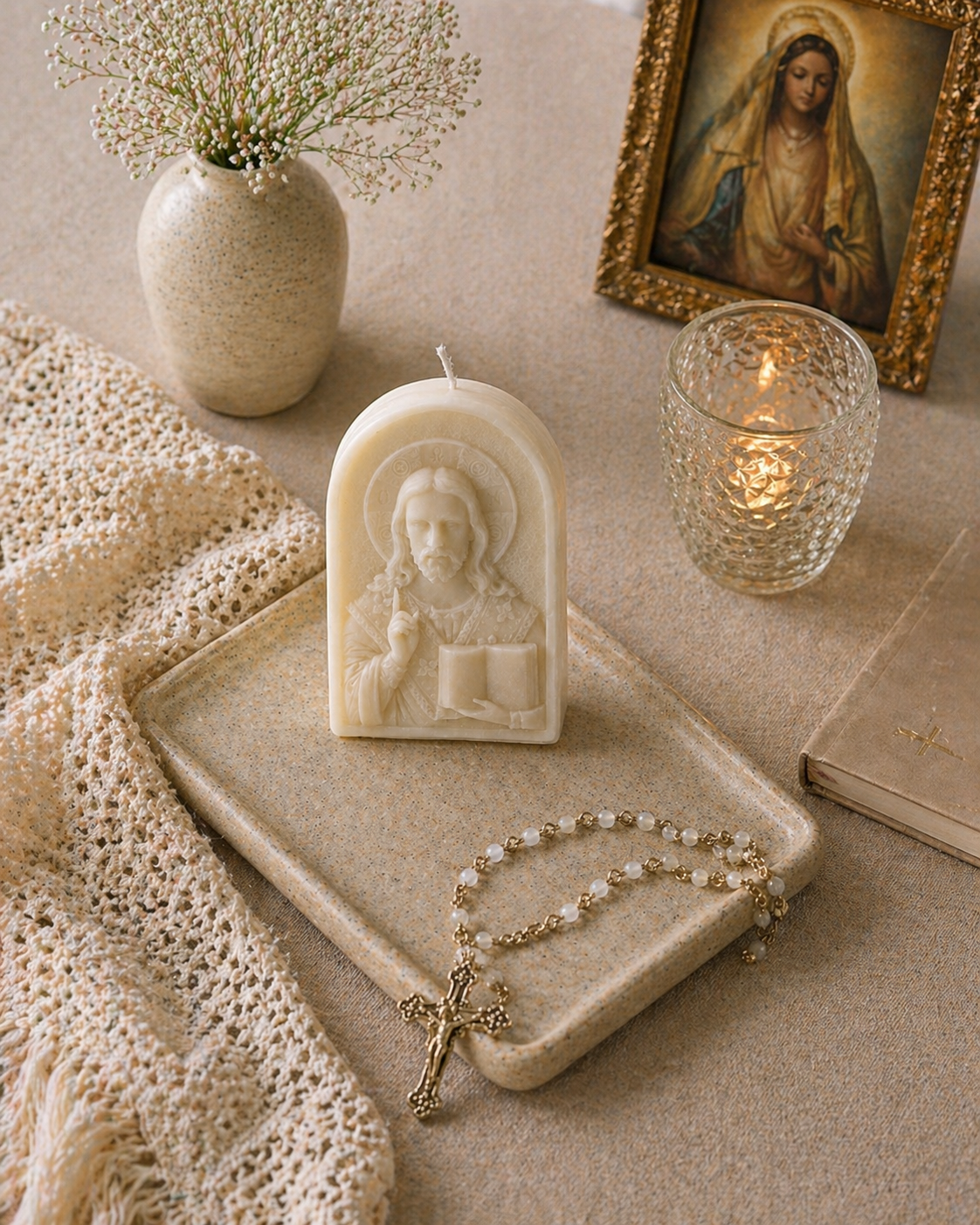 Vela Cristo Pantocrátor | Vela espiritual de soja