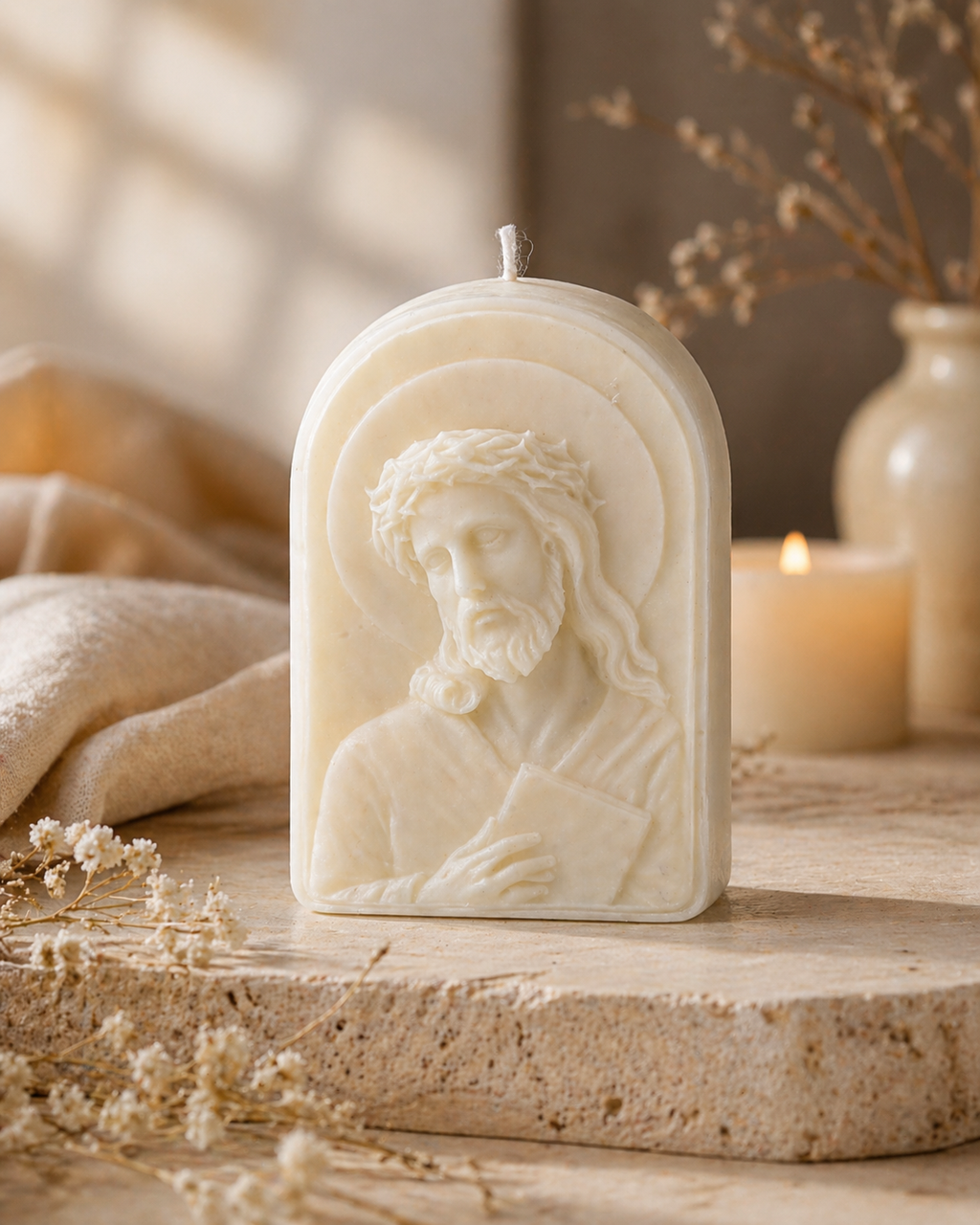 Vela Jesucristo Coronado de Espinas | Vela religiosa artesanal