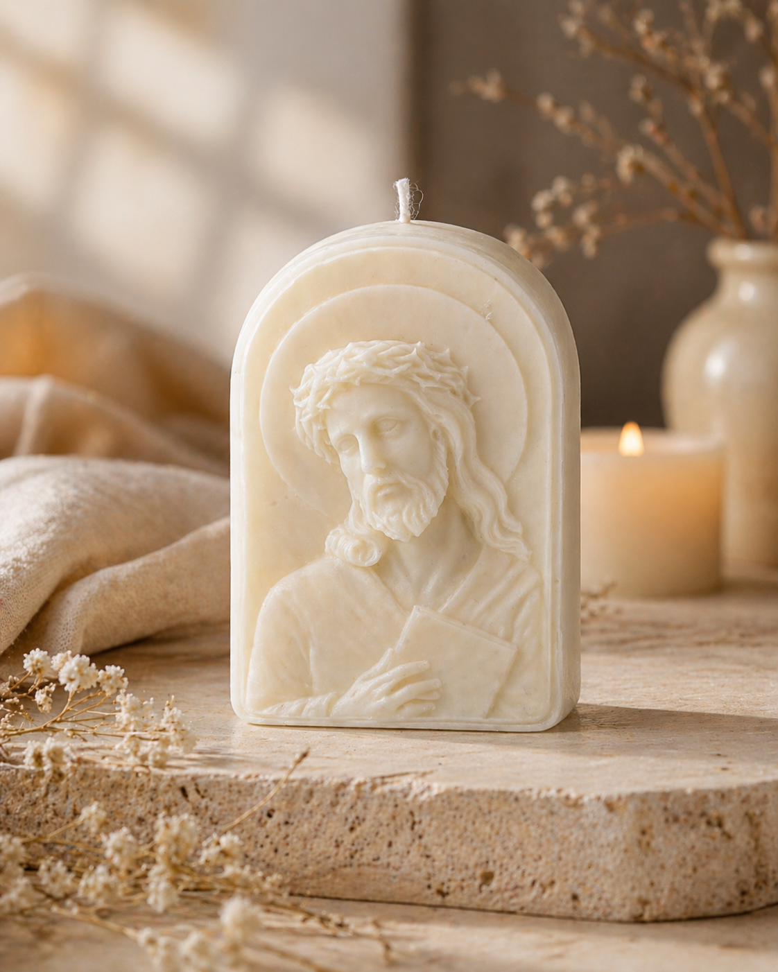 Vela Jesucristo Coronado de Espinas | Vela religiosa artesanal