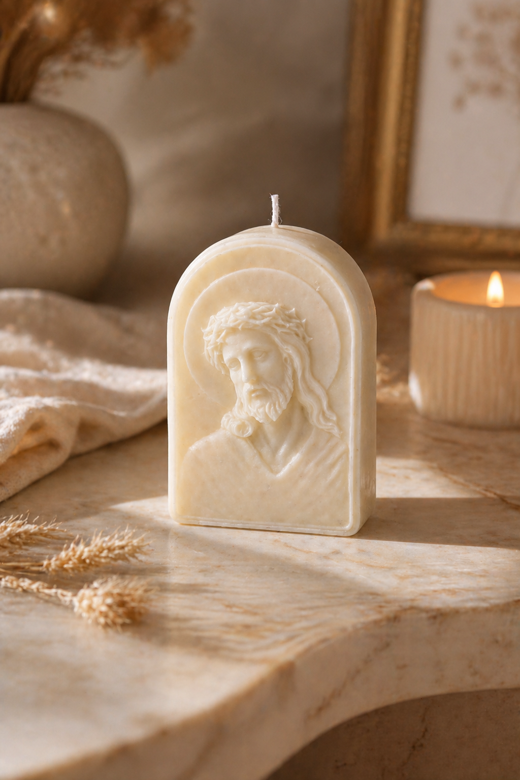 Vela Jesucristo Coronado de Espinas | Vela religiosa artesanal
