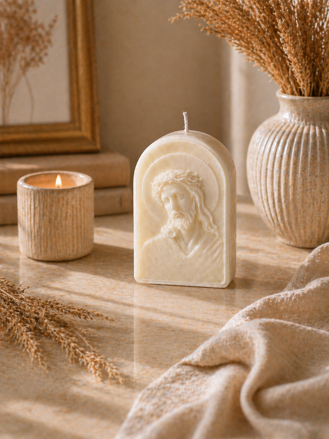 Vela Jesucristo Coronado de Espinas | Vela religiosa artesanal